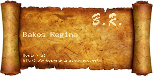 Bakos Regina névjegykártya