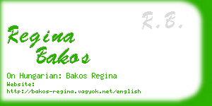 regina bakos business card